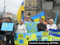 Прага, май 2014 года. Акция украинцев, живущих в Чехии, в поддержку крымских татар