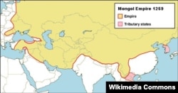 Границы Монгольской империи в 1259 году - в период наивысшего могущества и расцвета