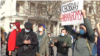 Rally in Sevastopol, January 23, 2021, one of the participants with a poster Freedom to Navalny