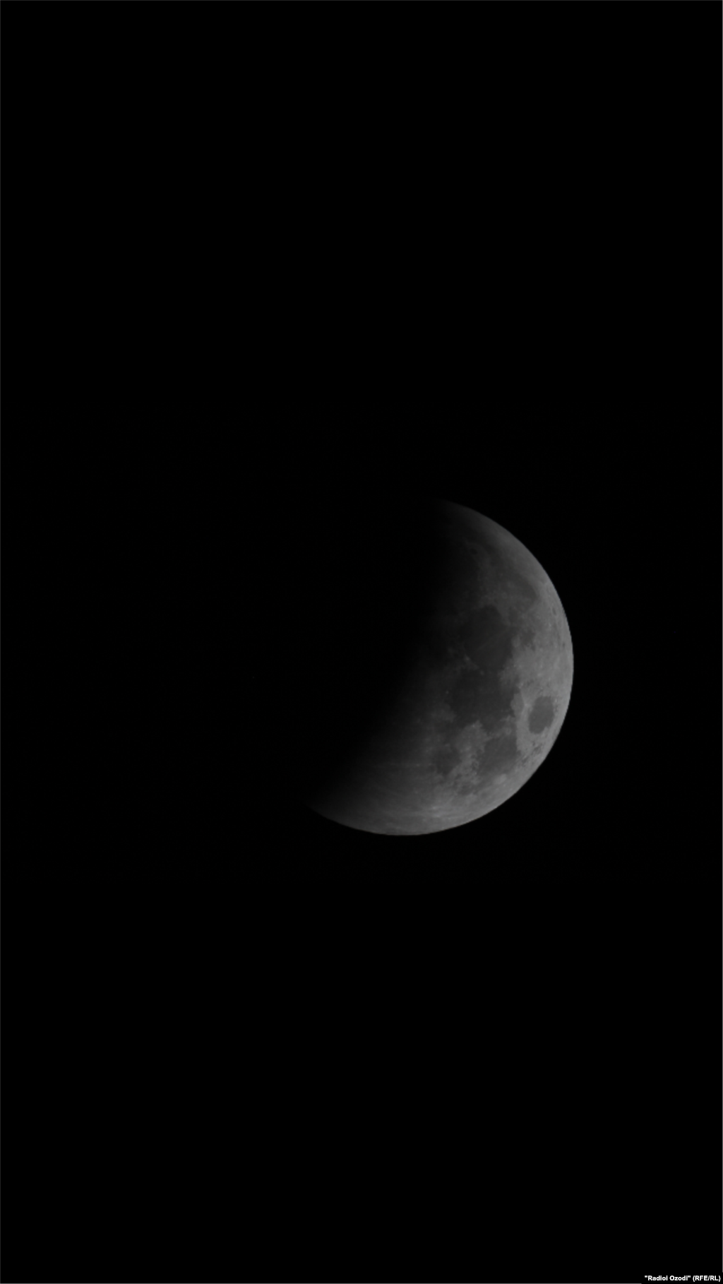 Lunar eclipse in Tajik sky