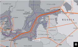 Маршрут газопровода "Северный поток – 2" в акватории Балтийского моря