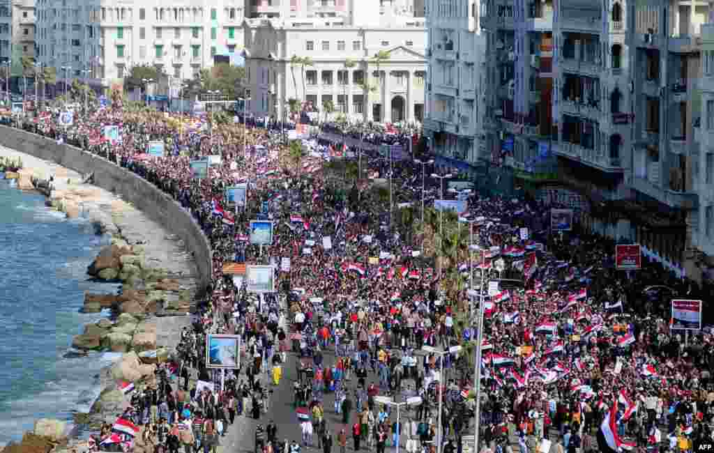 Антиправительственный марш в Александрии, 11 февраля 2011