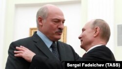 Президент Беларуси Александр Лукашенко и президент России Владимир Путин в Кремле 29 декабря 2018 г. ТАСС.