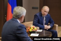 Рауль Хаджимба и президент России Владимир Путин, 6 августа 2019 г.