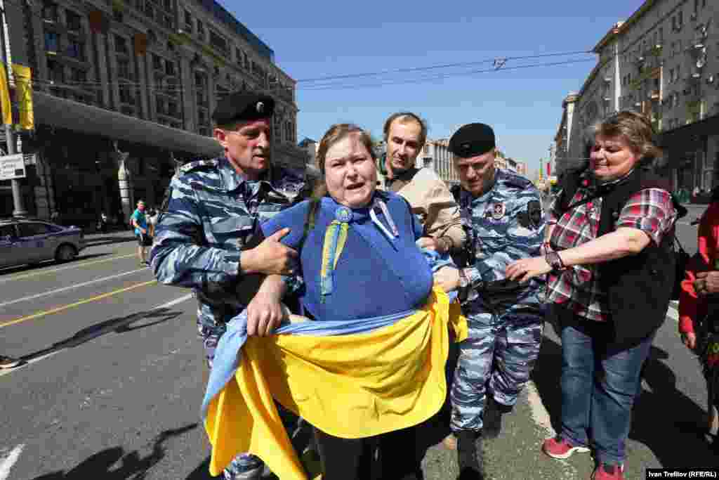 Антивоенная акция в поддержку Украины в Москве. Задержания