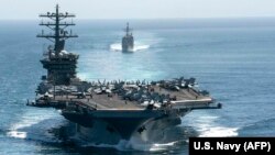 Американский авианосец USS Nimitz (CVN 68) в Ормузском проливе, сентябрь 2020 года. Иллюстративное фото.